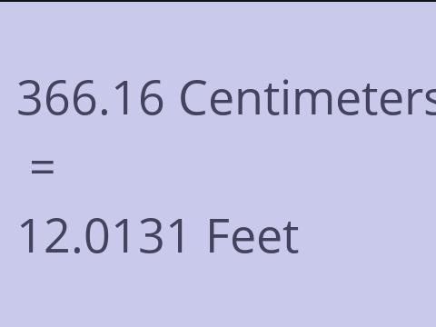 366.16 CM TO FEET