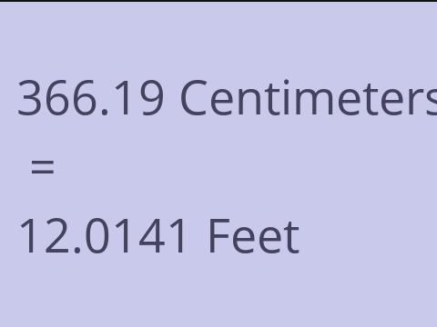 366.19 CM TO FEET