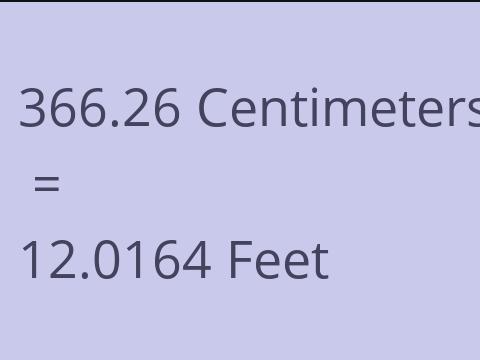 366.26 CM TO FEET