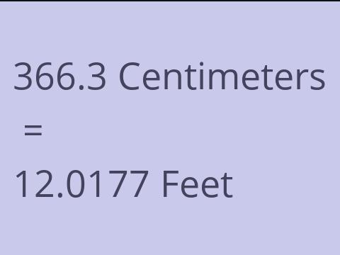 366.3 CM TO FEET