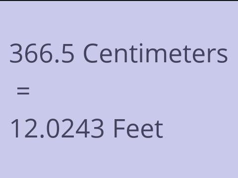 366.5 CM TO FEET