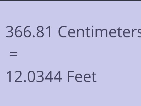 366.81 CM TO FEET