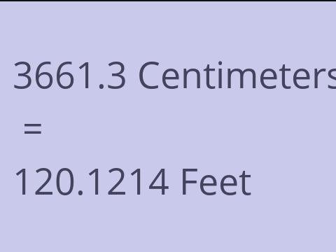 3661.3 CM TO FEET