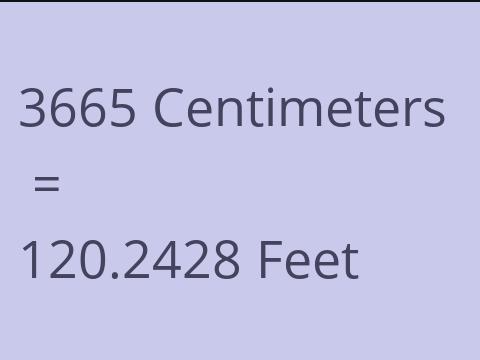3665 CM TO FEET
