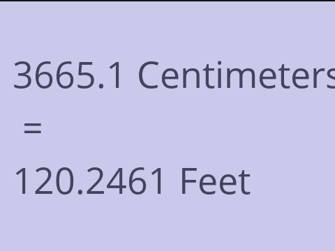 3665.1 CM TO FEET