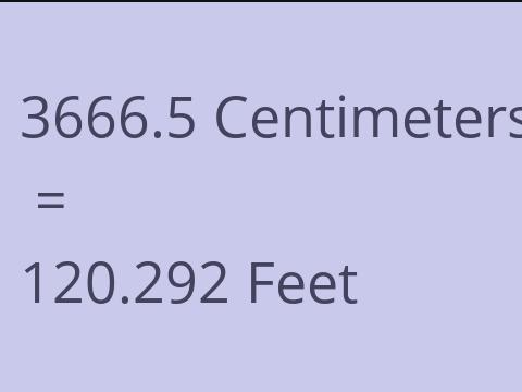 3666.5 CM TO FEET