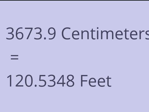 3673.9 CM TO FEET