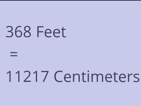 368 FEET TO CM