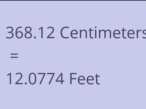 368.12 CM TO FEET