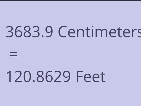 3683.9 CM TO FEET