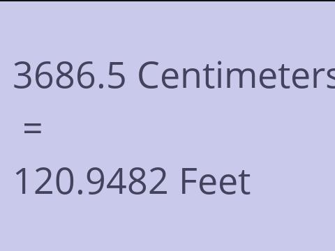 3686.5 CM TO FEET
