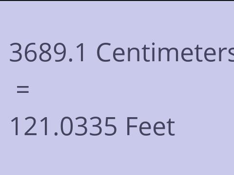3689.1 CM TO FEET