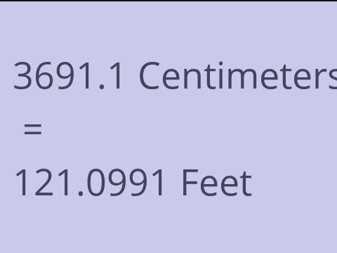 3691.1 CM TO FEET