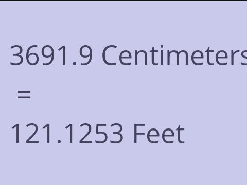 3691.9 CM TO FEET