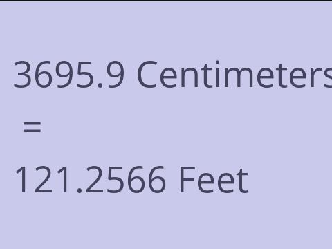 3695.9 CM TO FEET