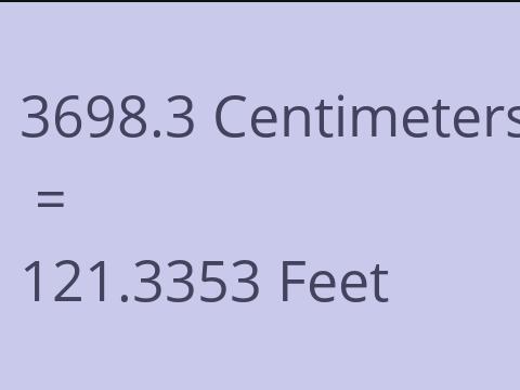 3698.3 CM TO FEET