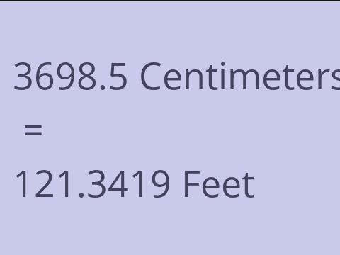 3698.5 CM TO FEET