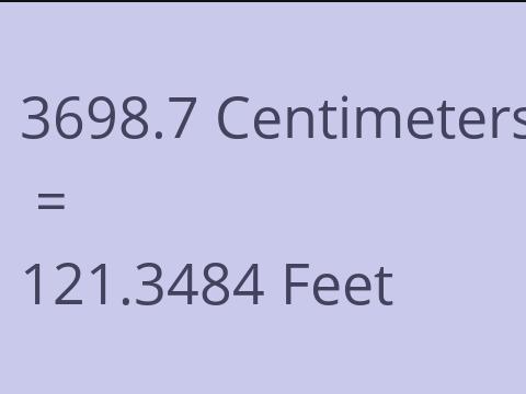 3698.7 CM TO FEET