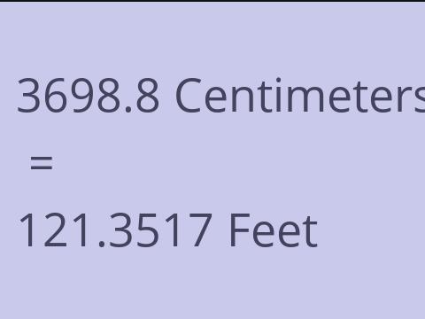 3698.8 CM TO FEET