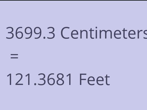 3699.3 CM TO FEET