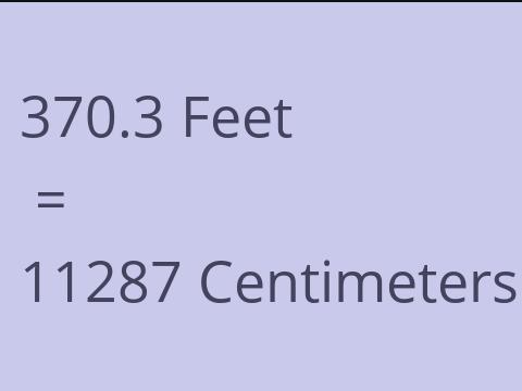 370.3 FEET TO CM