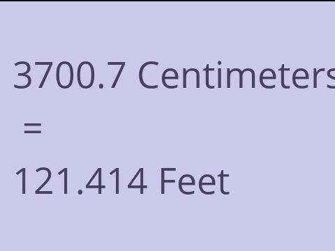 3700.7 CM TO FEET