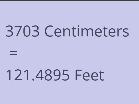 3703 CM TO FEET