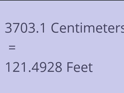 3703.1 CM TO FEET