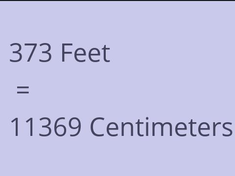 373 FEET TO CM