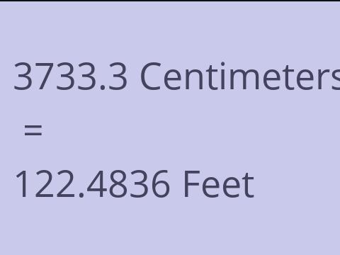 3733.3 CM TO FEET