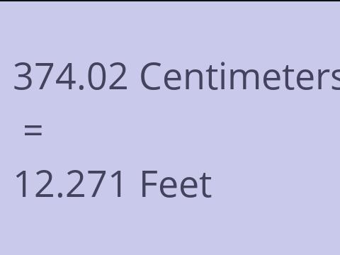 374.02 CM TO FEET