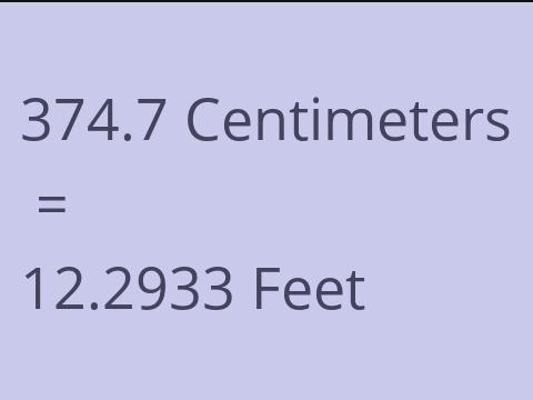 374.7 CM TO FEET