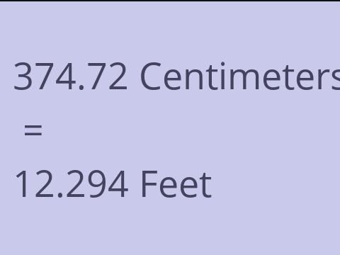 374.72 CM TO FEET