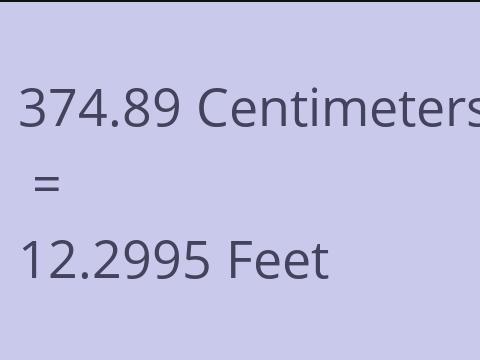 374.89 CM TO FEET