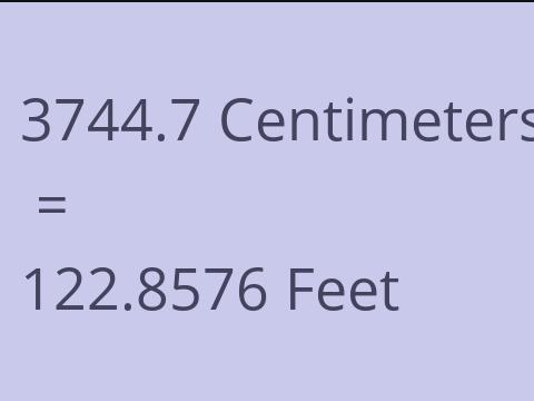 3744.7 CM TO FEET