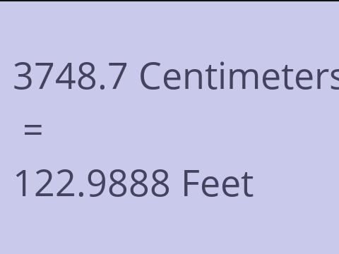 3748.7 CM TO FEET