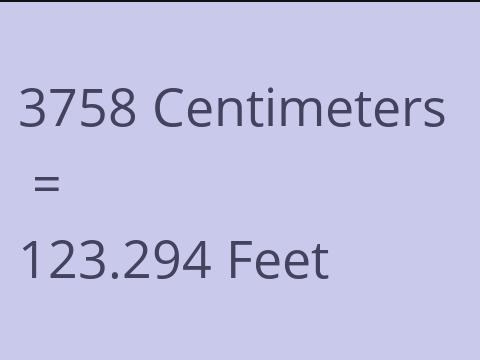 3758 CM TO FEET