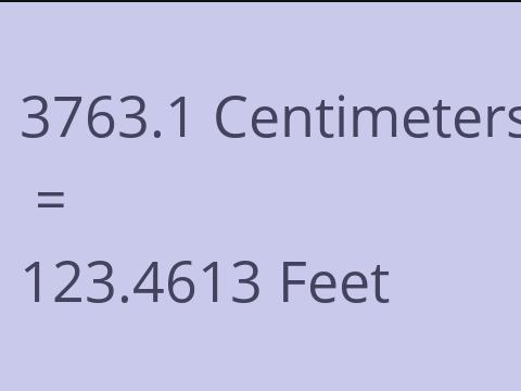 3763.1 CM TO FEET