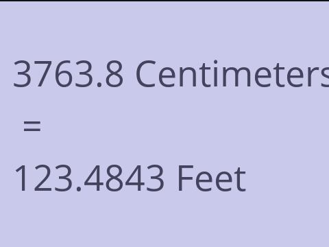 3763.8 CM TO FEET
