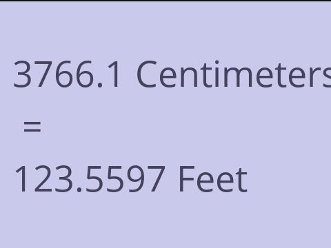 3766.1 CM TO FEET