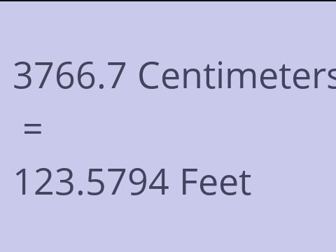 3766.7 CM TO FEET