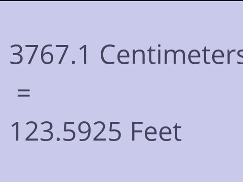 3767.1 CM TO FEET