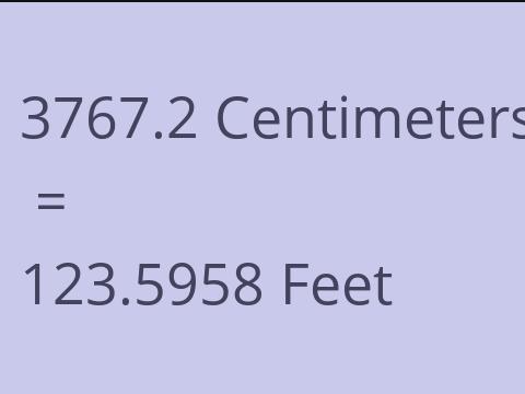 3767.2 CM TO FEET