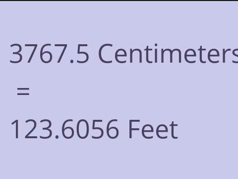 3767.5 CM TO FEET