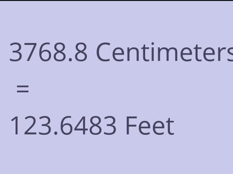 3768.8 CM TO FEET