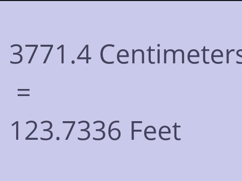 3771.4 CM TO FEET