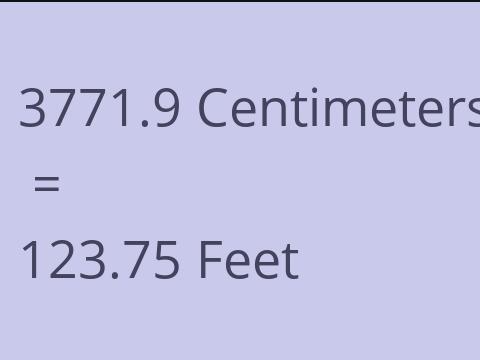 3771.9 CM TO FEET
