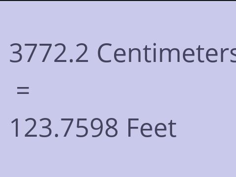 3772.2 CM TO FEET