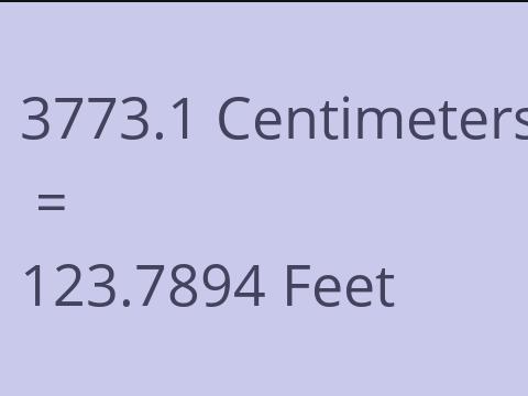 3773.1 CM TO FEET