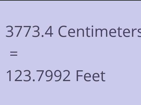 3773.4 CM TO FEET